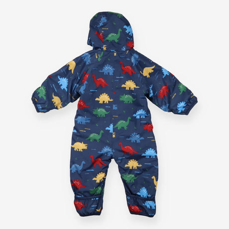 Blue Dino Fleece Lined Rainsuit