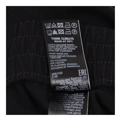 Wide Leg Trousers Elasticated Waist Black