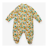 Sleepsuit Cream with Giraffes, Leaves and Flowers