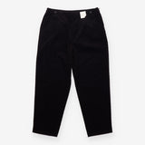 Trousers Black Corduroy Relaxed Tapered Cropped