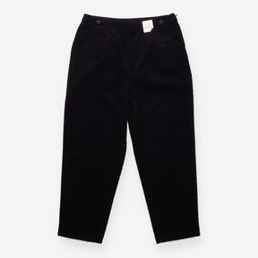 Trousers Black Corduroy Relaxed Tapered Cropped