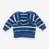 Blue, Green, White Striped Hoodie