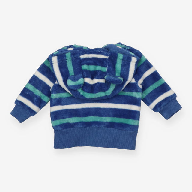 Blue, Green, White Striped Hoodie