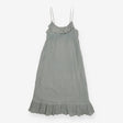 Strappy Green double gauze Cotton  Dress - Midi