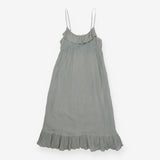 Strappy Green double gauze Cotton  Dress - Midi