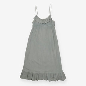 Strappy Green double gauze Cotton  Dress - Midi