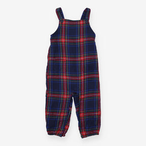 Dungarees check navy red green 