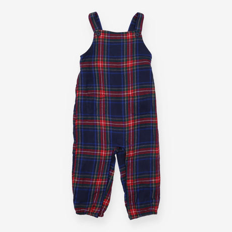 Dungarees check navy red green 