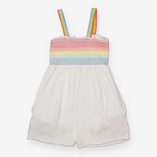 Playsuit White Woven - Rainbow Smock