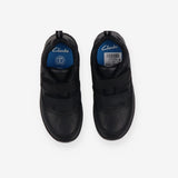 Black school shoe 2 Velcro straps alien