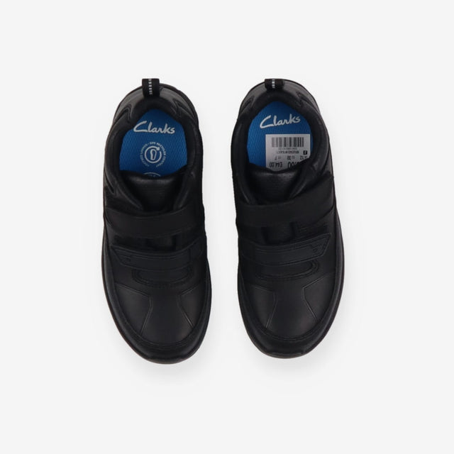Black school shoe 2 Velcro straps alien
