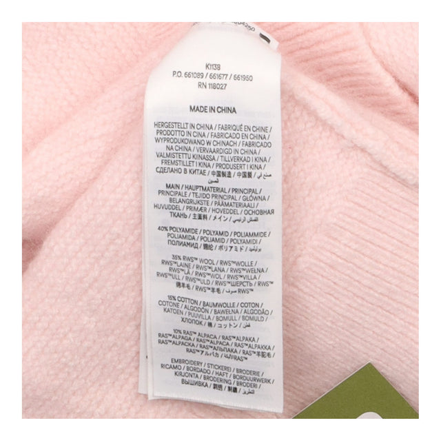 Cardigan Pink Floral Embroidered Long Sleeve Crew 