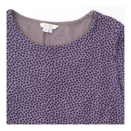 Grey Navy Micro Dot Cotton Jersey Tunic Dress Pock