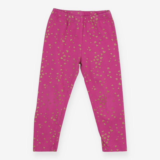 Pink with gold heart leggings