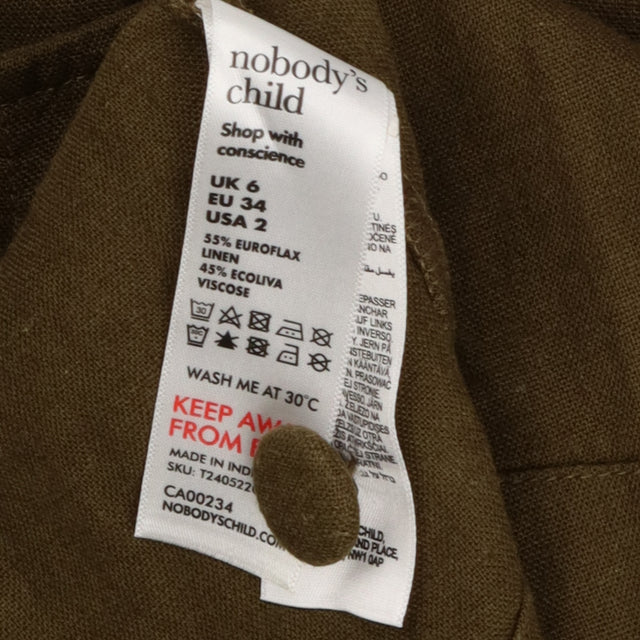 Nobody's Child Khaki Linen Blend Sleeveless Boxy T