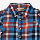 Shirt woven blue red white checks LS