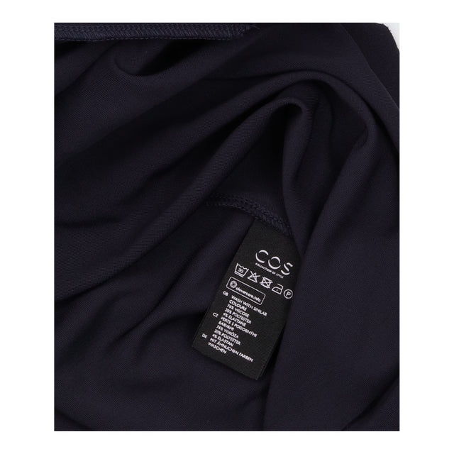 Dress Short Sleeve A-Line Scoop Neck Navy