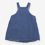 Pinafore Dress Blue with Orange Applique