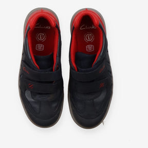 Trainers navy with red fossil sole