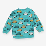 Jersey Sweater Turquoise with Cars