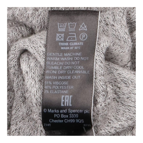 Top Soft Knit Grey Marl Crew Neck Short Sleeve Loo