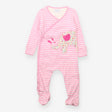 Sleepsuit Wrap Over Pink and White Stripes 