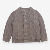 Cardigan knit grey fleece lining