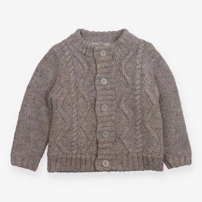 Cardigan knit grey fleece lining