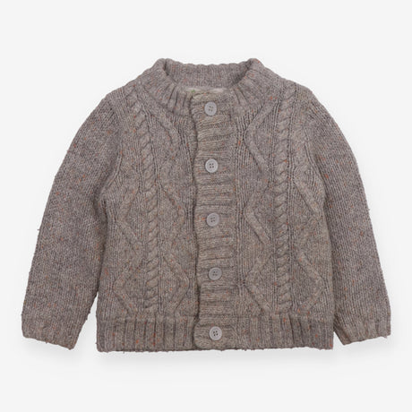 Cardigan knit grey fleece lining