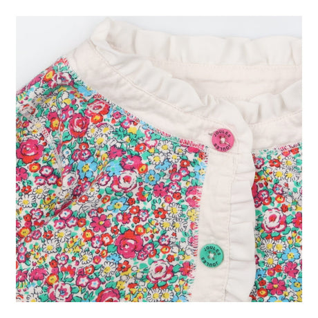 Cardigan Jersey Floral Print Frill Neck