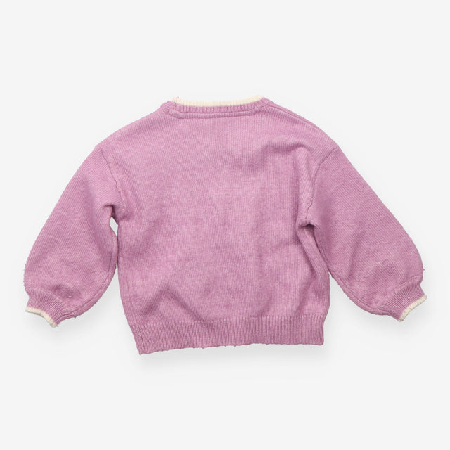 Jumper Knit Purple Sequin Reindeer