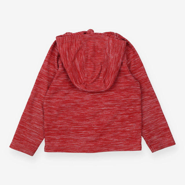 Hoodie fleece red stripey effect