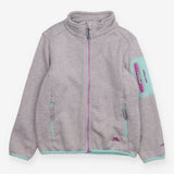 Light Fleece jacket Grey marl with Pink Zipped and