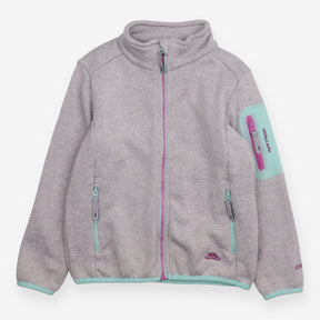 Light Fleece jacket Grey marl with Pink Zipped and