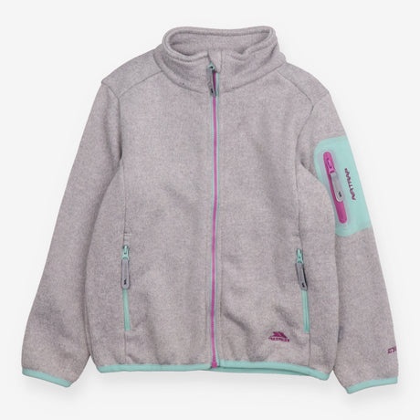 Light Fleece jacket Grey marl with Pink Zipped and