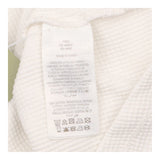 Waffle Knit Long Sleeve Thermal Crew Neck Top Whit