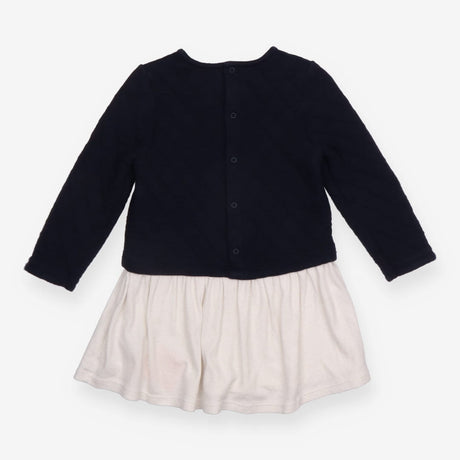 Dress long sleeves navy and white