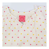 Blouse white pink yellow spots lined