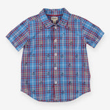 Shirt SS blue check anchors