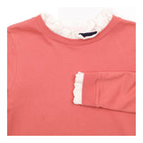 Dusty Pink Cotton Crew Neck Sweatshirt with White 