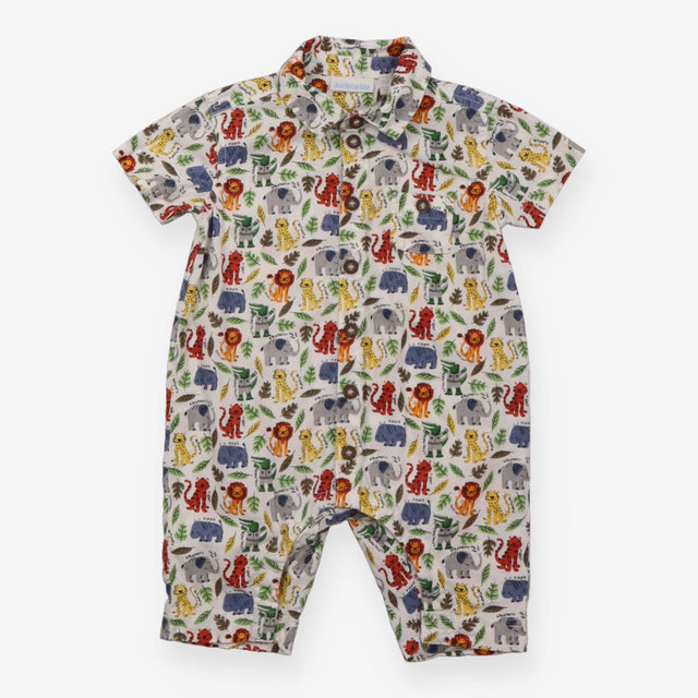 Romper Collared White Safari