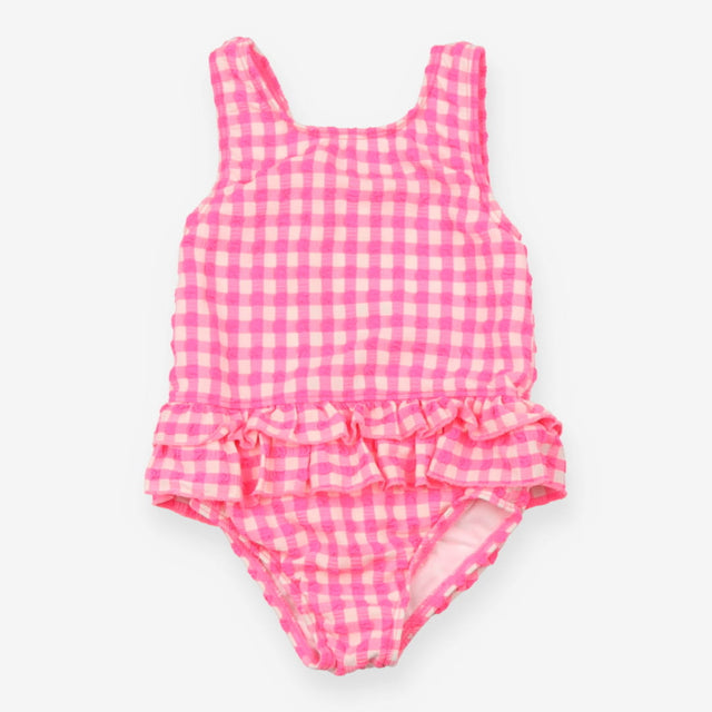 Swimsuit pink checked frills