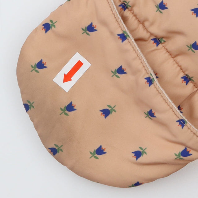 Pramsuit pink blue flower fleece lining stripe hoo