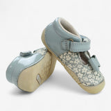 First Shoes Blue and White Floral T-bar