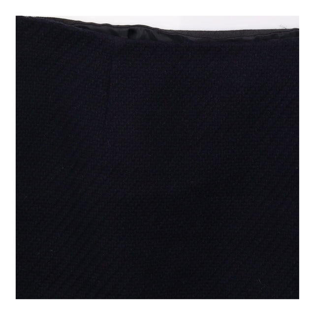 Navy Blue Wool Blend Textured A-Line Mini Skirt