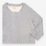 Jacket Grey Marl Textured Cotton Zip Front Boxy
