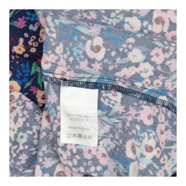 Maxi Dress Navy Multicolour Floral V Neck Tiered