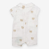 Romper White Muslin Bears