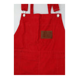 Bright Cherry Red 100% Cotton Corduroy Bib Adjusta