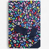 Sweatshirt navy with multicoloured leopard